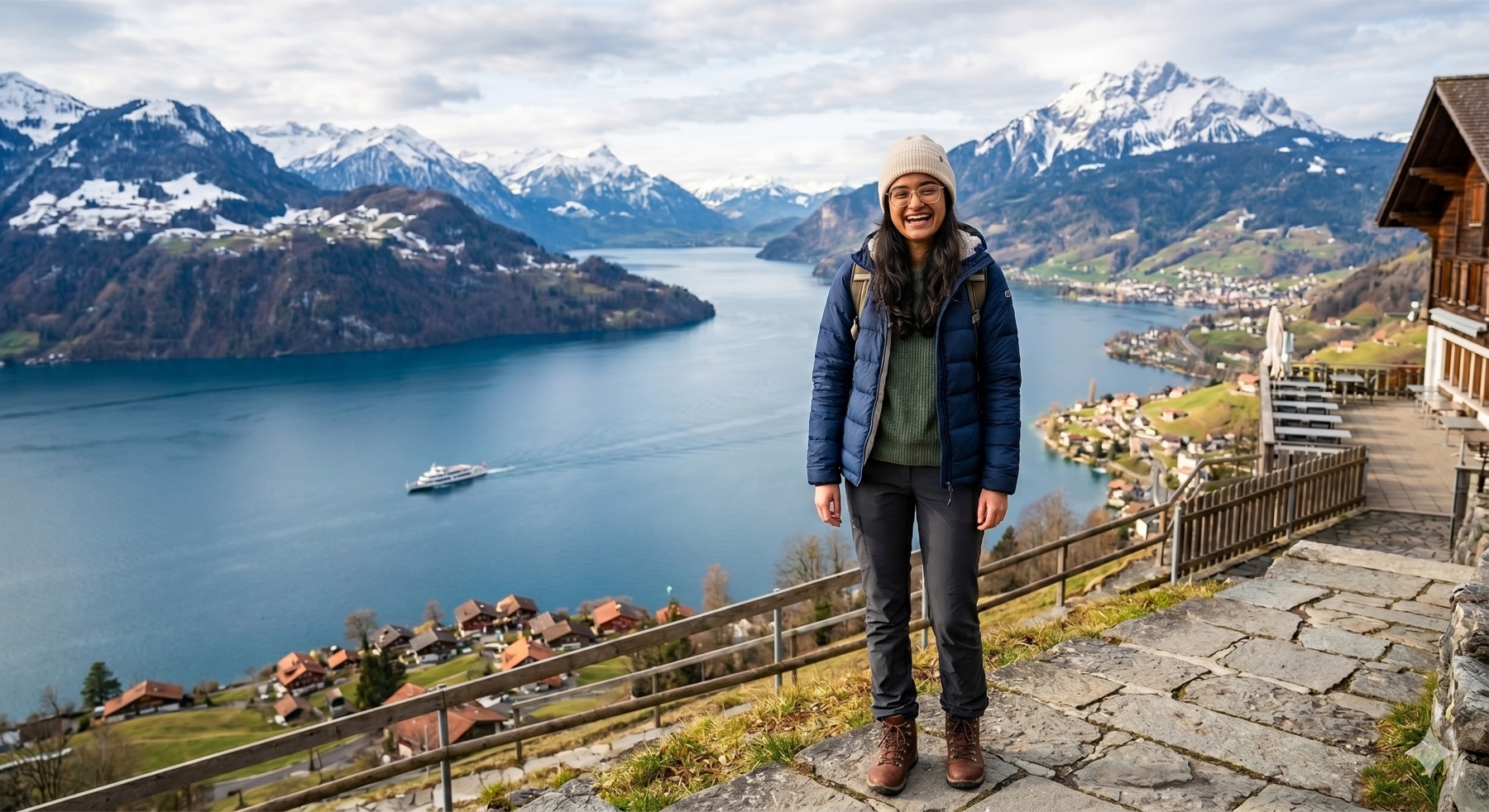 Akshara in Norway under the northern lights